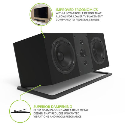 Kanto S10 Low-Profile Angled Sound Bar and Center Channel Speaker Stand for Home Theater - Image 2