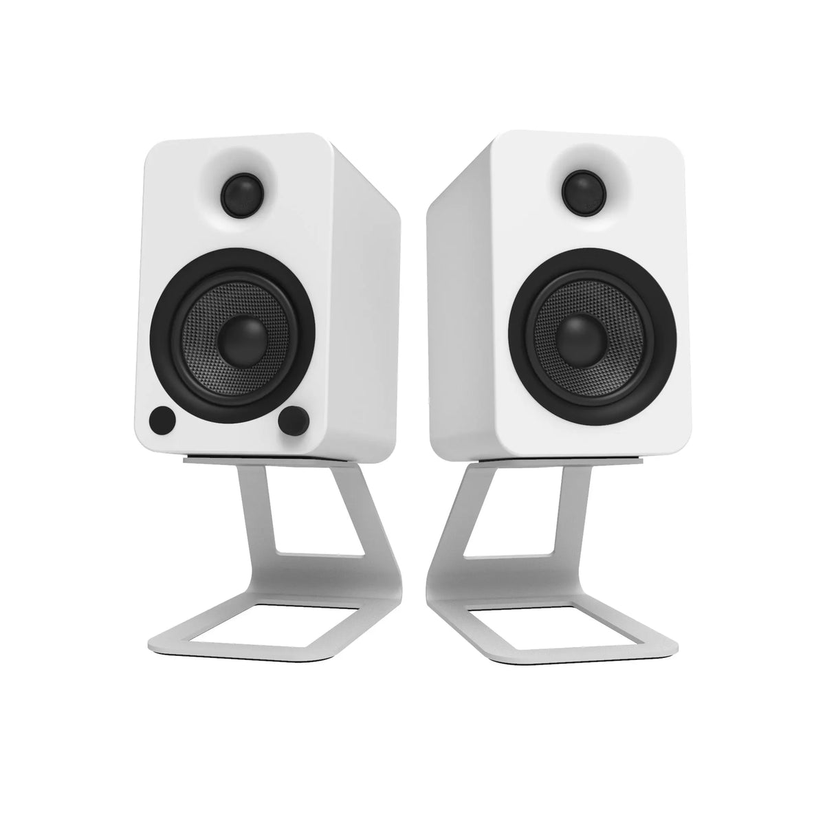 Kanto SE4W Elevated Desktop Speaker Stands for Midsize Speakers - Pair, White - Image 5