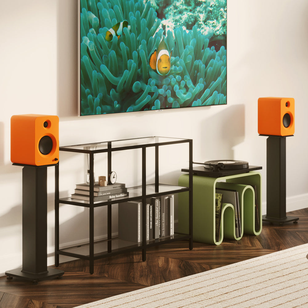 Kanto SX30W 30" Tall Fillable Speaker Stands with Isolation Feet - Pair, White - Image 5