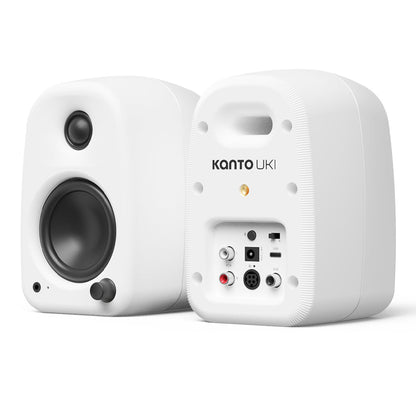 Kanto UKI 100W Desktop Speakers with Bluetooth, USB-C, Headphone out, Chalk (Matte White), Pair - Image 4