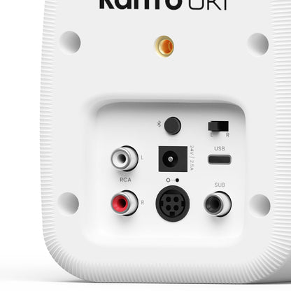 Kanto UKI 100W Desktop Speakers with Bluetooth, USB-C, Headphone out, Chalk (Matte White), Pair - Image 5