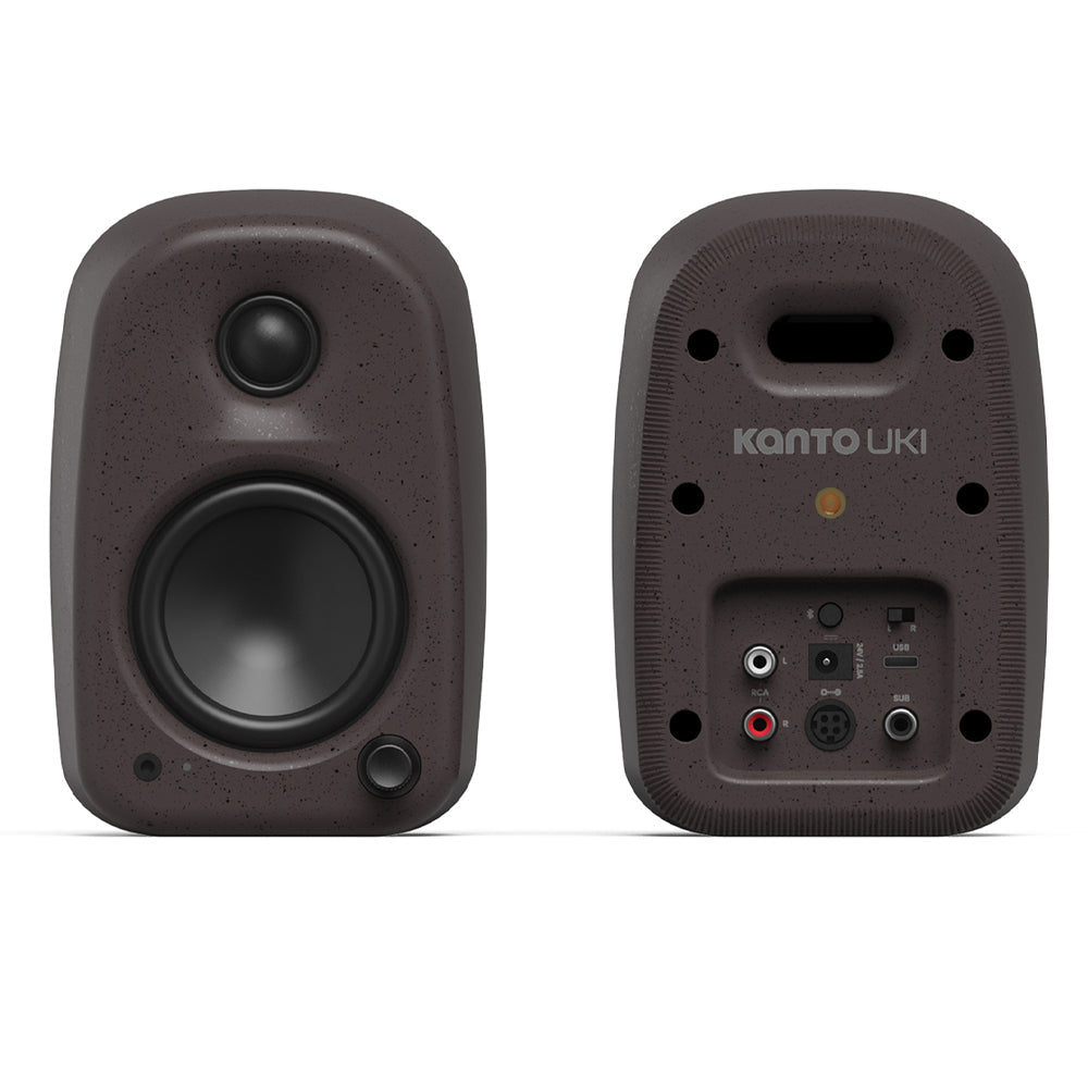 Kanto UKI 100W Desktop Speakers with Bluetooth, USB-C, Headphone out, Pumice (Speckled Brown), Pair - Image 4