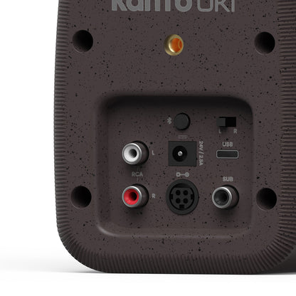 Kanto UKI 100W Desktop Speakers with Bluetooth, USB-C, Headphone out, Pumice (Speckled Brown), Pair - Image 5