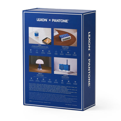 Lexon GIFT Set PANTONE - Includes Mino+ Mini Speaker, Flip Classic Clock, Mina M Lamp, Thykho 3  Speaker - Classic Blue - Image 2