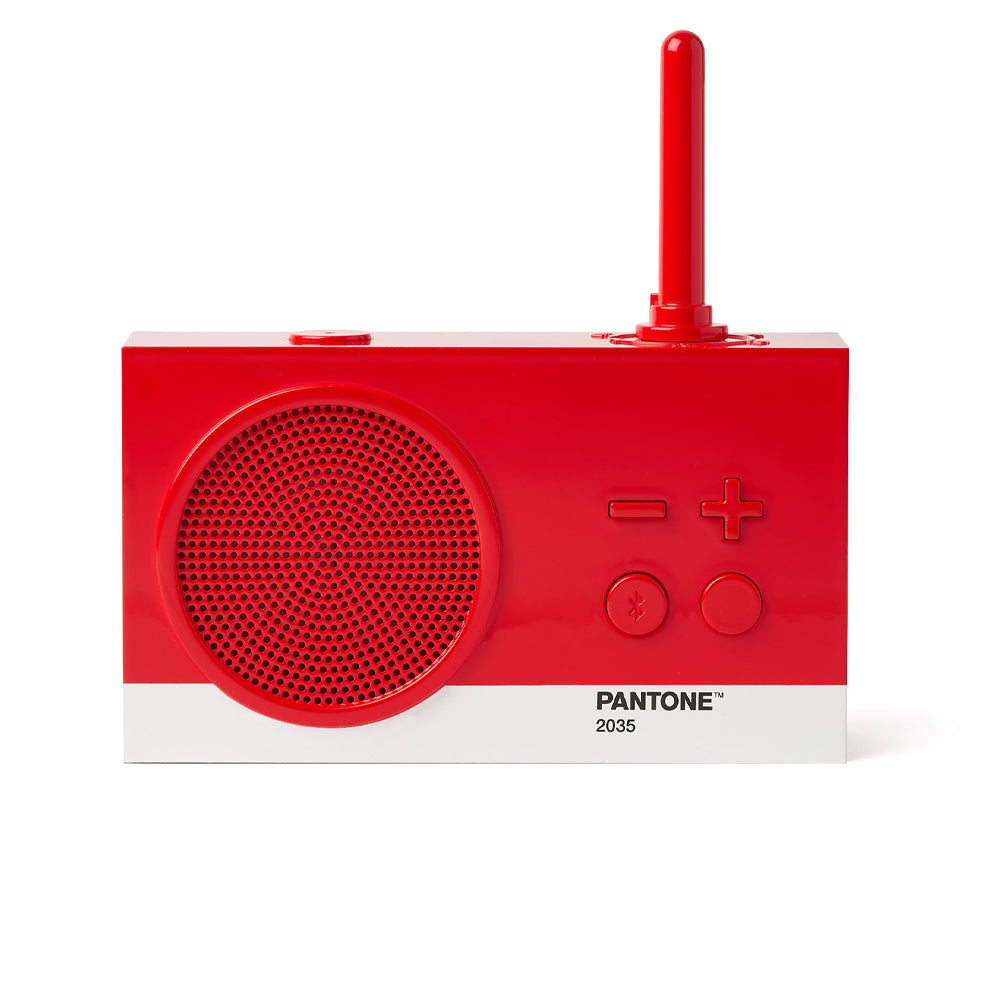 Lexon GIFT Set PANTONE - Includes Mino+ Mini Speaker, Flip Classic Clock, Mina M Lamp, Thykho 3  Speaker - 2035 Red - Image 3