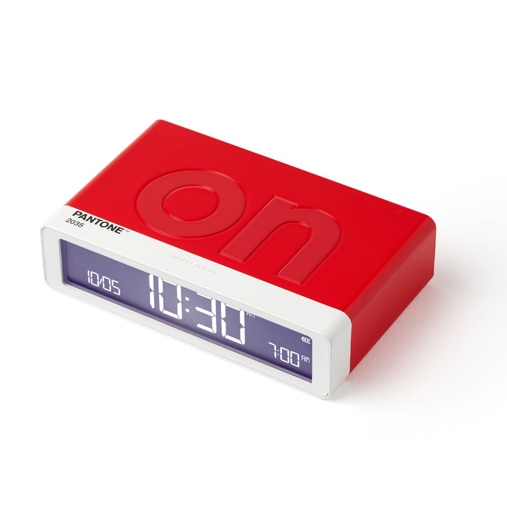 Lexon GIFT Set PANTONE - Includes Mino+ Mini Speaker, Flip Classic Clock, Mina M Lamp, Thykho 3  Speaker - 2035 Red - Image 6