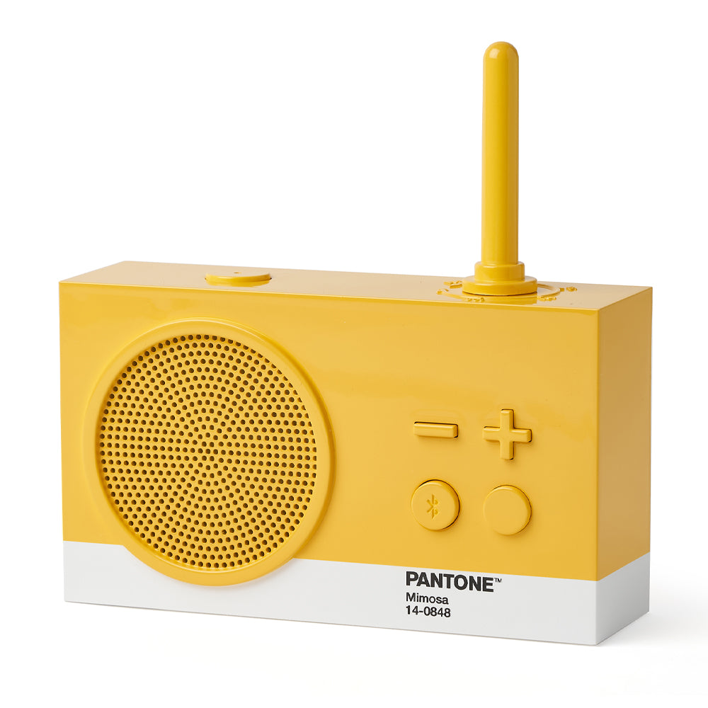 Lexon GIFT Set PANTONE - Includes Mino+ Mini Speaker, Flip Classic Clock, Mina M Lamp, Thykho 3  Speaker - Yellow - Image 3
