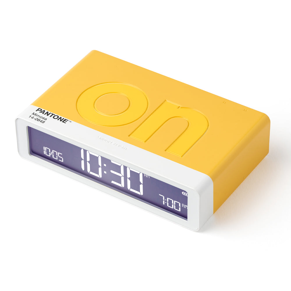 Lexon GIFT Set PANTONE - Includes Mino+ Mini Speaker, Flip Classic Clock, Mina M Lamp, Thykho 3  Speaker - Yellow - Image 5