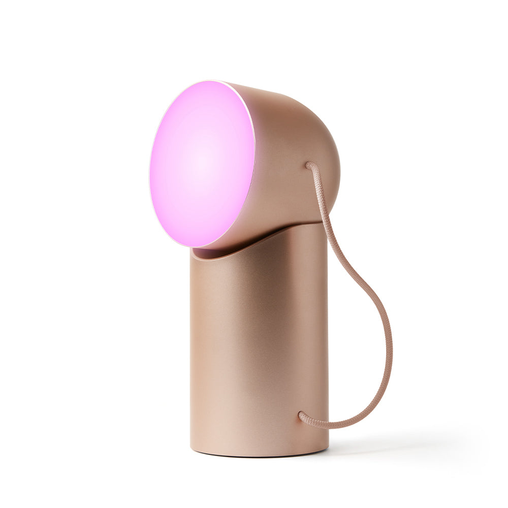 Lexon Orbe Portable Led Lamp With Moving Head - Gold - Image 2