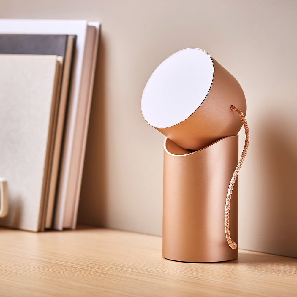 Lexon Orbe Portable Led Lamp With Moving Head - Gold - Image 6
