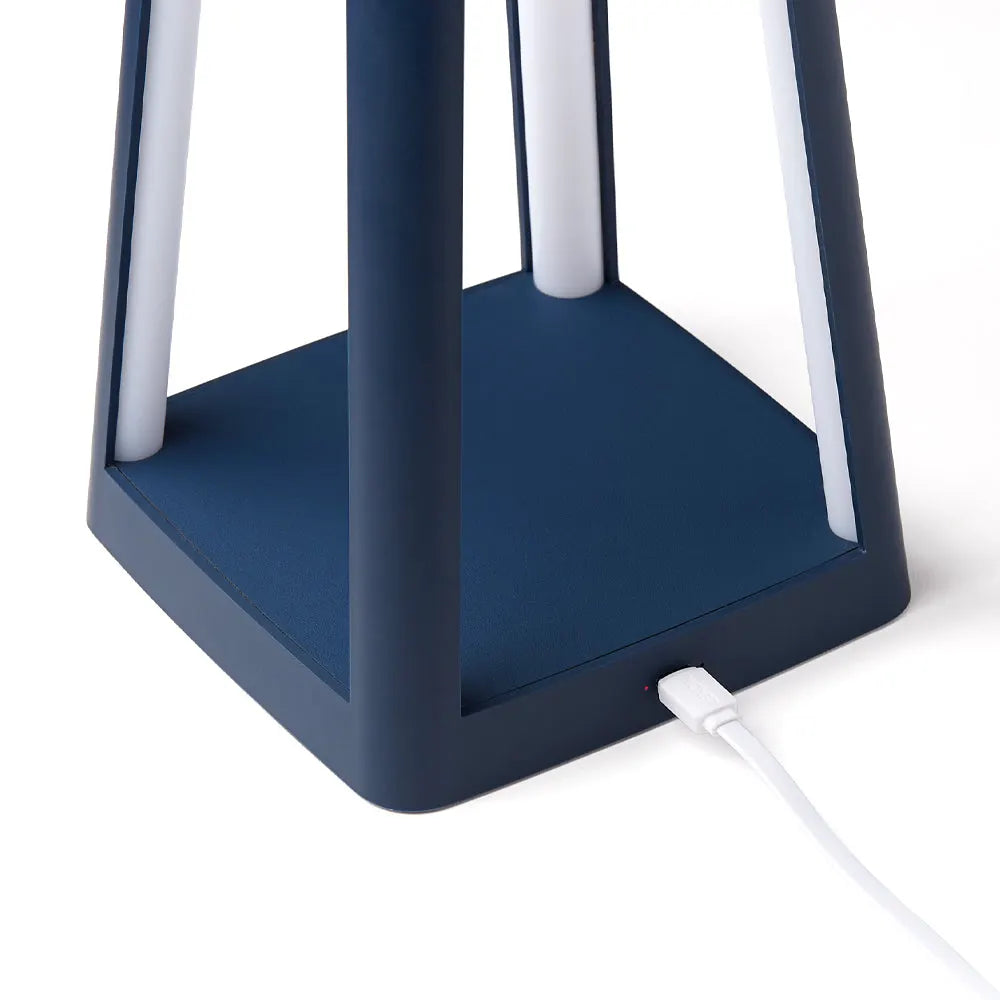 Lexon Lantern Portable Lamp With Built-In Wireless Charger - Blue - Image 3