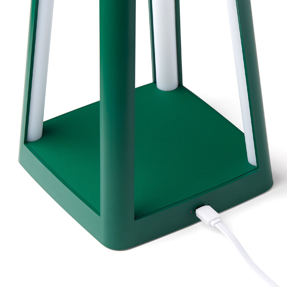 Lexon Lantern Portable Lamp With Built-In Wireless Charger - Green - Image 4