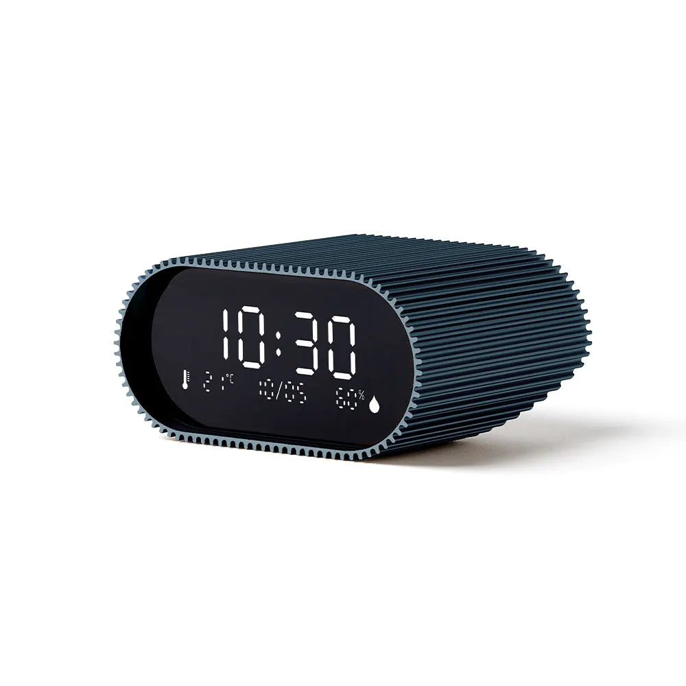 Lexon Ray Clock Lcd Alarm Clock With Temperature / Humidity Display - Blue - Image 2