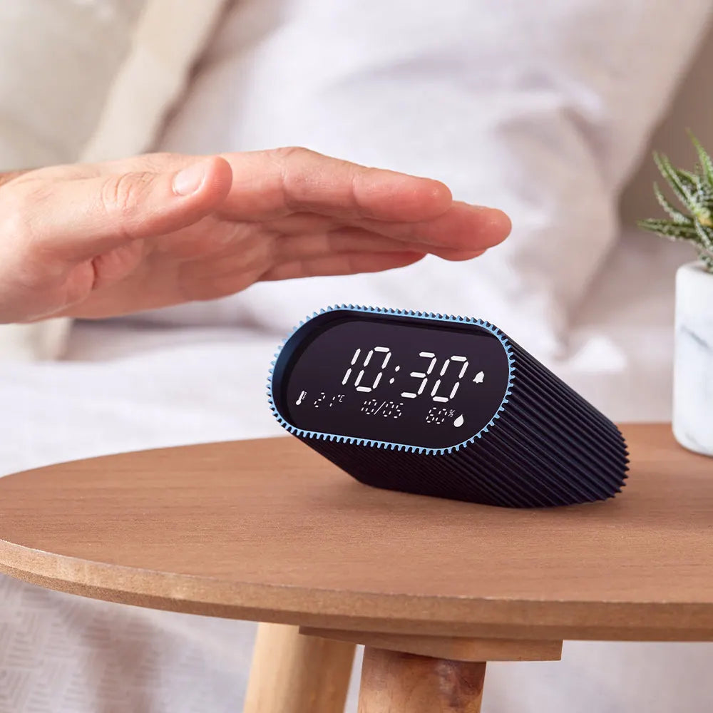 Lexon Ray Clock Lcd Alarm Clock With Temperature / Humidity Display - Blue - Image 4