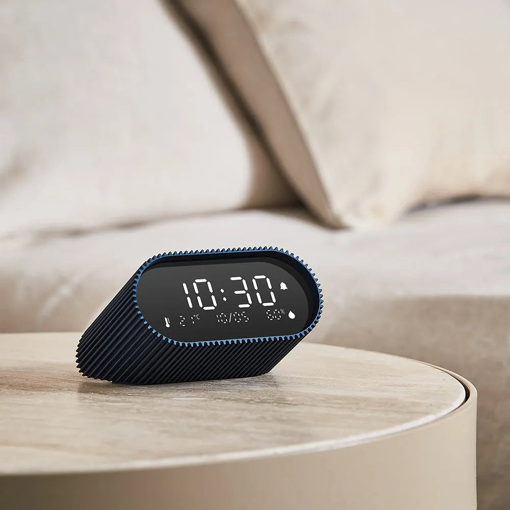 Lexon Ray Clock Lcd Alarm Clock With Temperature / Humidity Display - Blue - Image 5