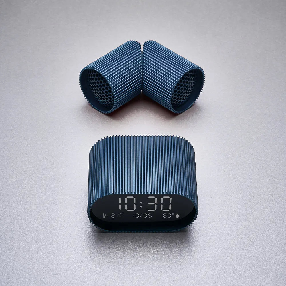 Lexon Ray Clock Lcd Alarm Clock With Temperature / Humidity Display - Blue - Image 6