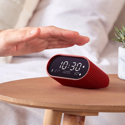 Lexon Ray Clock Lcd Alarm Clock With Temperature / Humidity Display - Red - Image 4