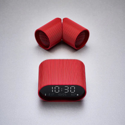 Lexon Ray Clock Lcd Alarm Clock With Temperature / Humidity Display - Red - Image 6