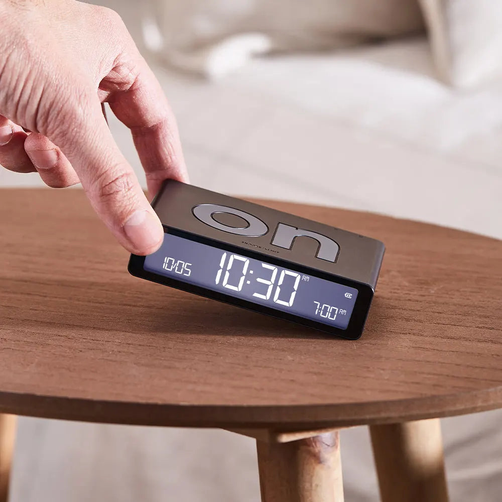 Lexon Flip Classic Reversible Alarm Clock - Black - Image 5