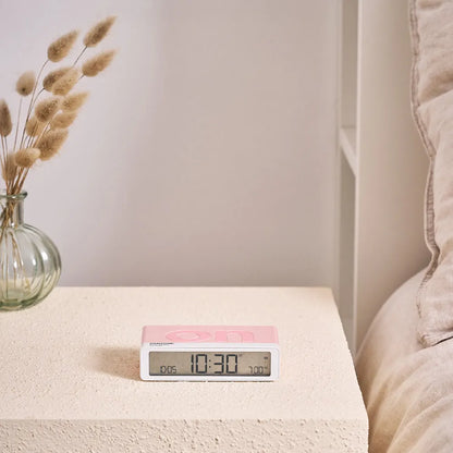 Lexon Flip Classic Reversible Alarm Clock PANTONE - Rose Pink - Image 2