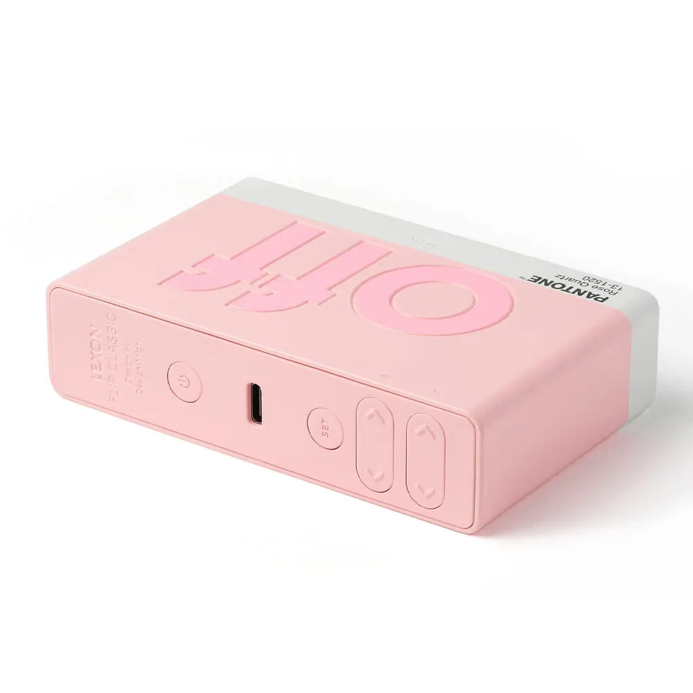 Lexon Flip Classic Reversible Alarm Clock PANTONE - Rose Pink - Image 5
