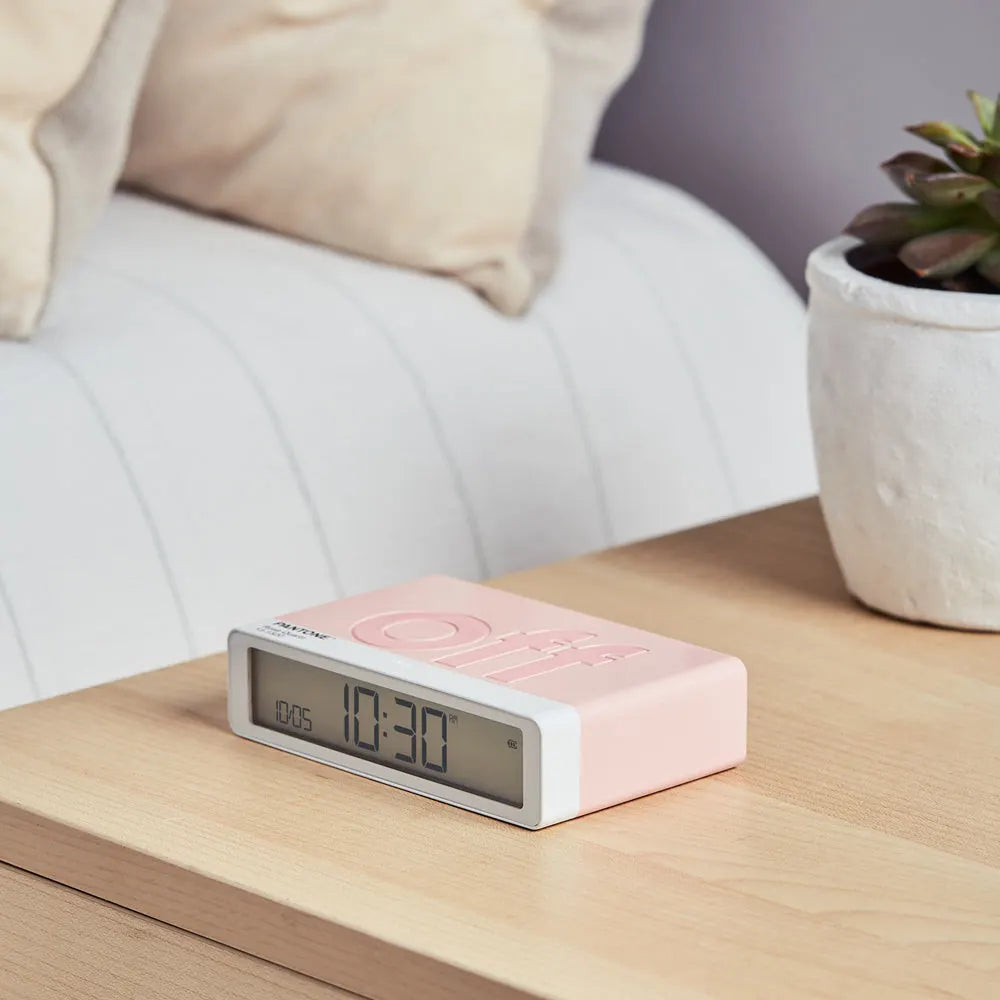Lexon Flip Classic Reversible Alarm Clock PANTONE - Rose Pink - Image 6