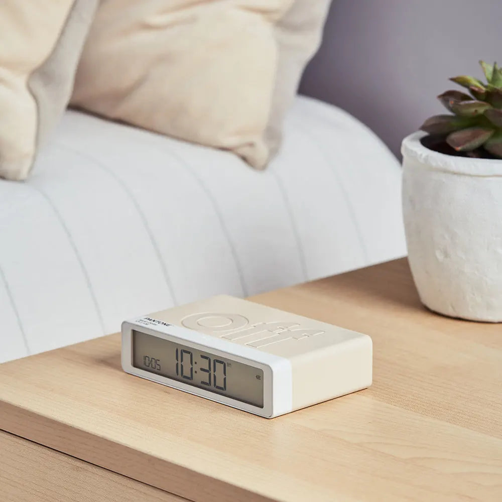 Lexon Flip Classic Reversible Alarm Clock PANTONE - Sand - Image 2