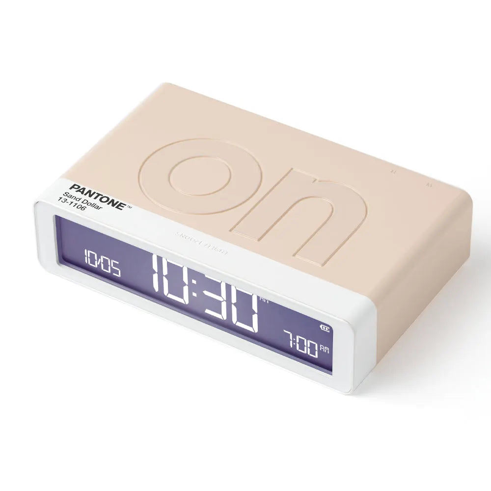 Lexon Flip Classic Reversible Alarm Clock PANTONE - Sand - Image 3