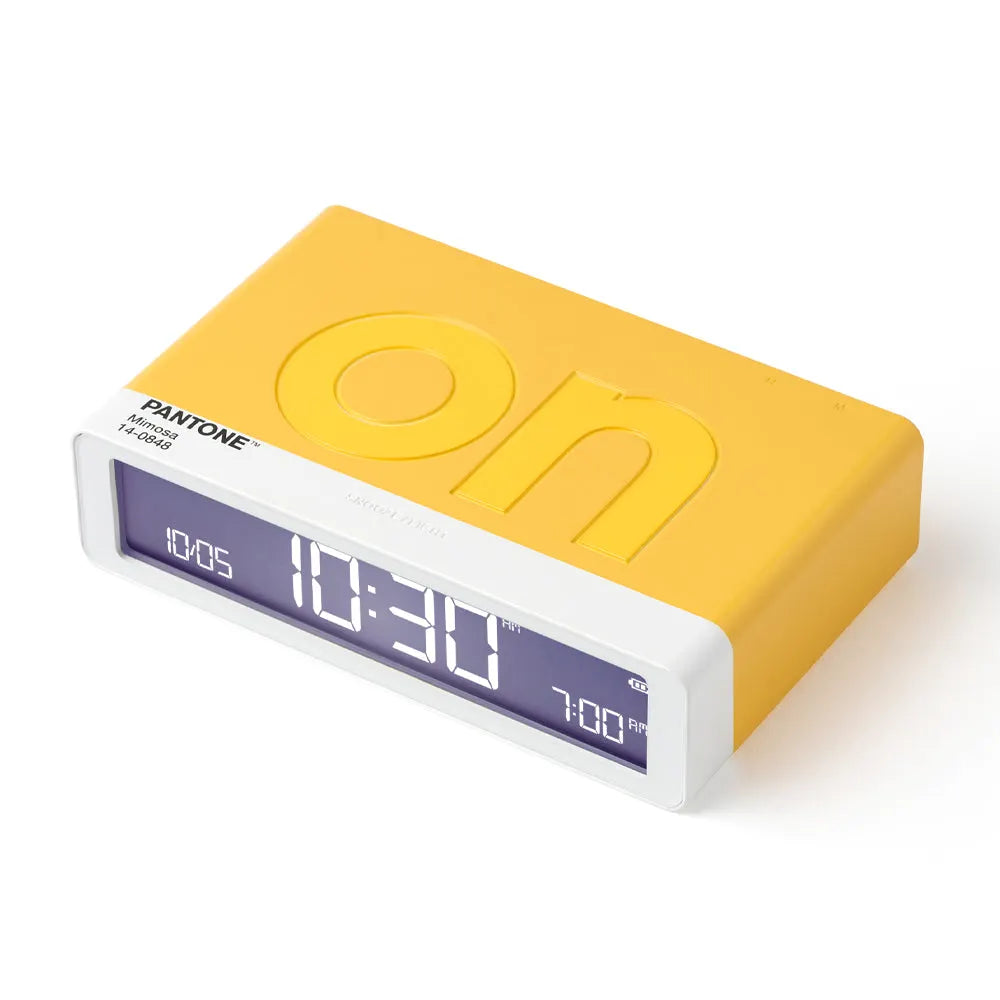 Lexon Flip Classic Reversible Alarm Clock PANTONE - Yellow - Image 3