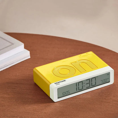Lexon Flip Classic Reversible Alarm Clock PANTONE - Yellow - Image 4
