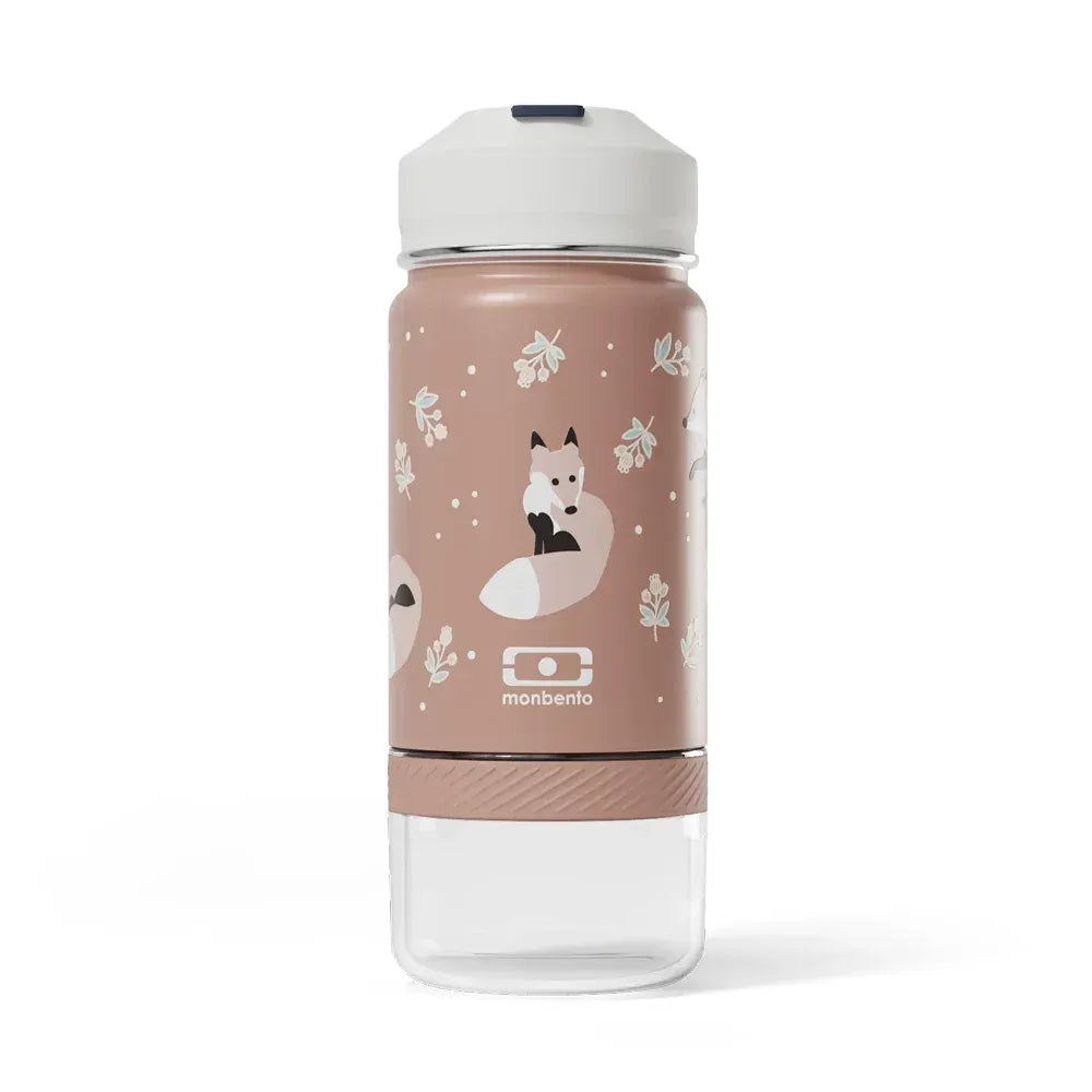 Monbento Twisty Kids Water Bottle with Snack Container-  Fox