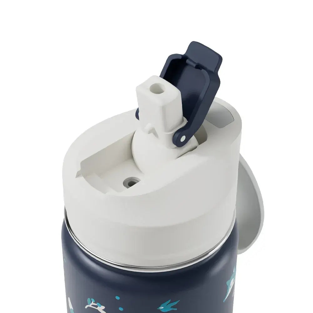 Monbento Twisty Kids Water Bottle with Snack Container-  Wolf - Image 5