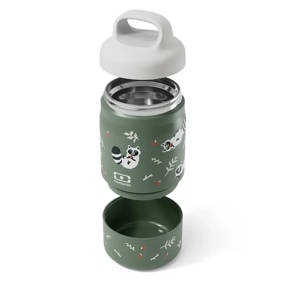 Monbento Handy Kids Insulated Lunch Box with Compartments - Raccoon - Image 3