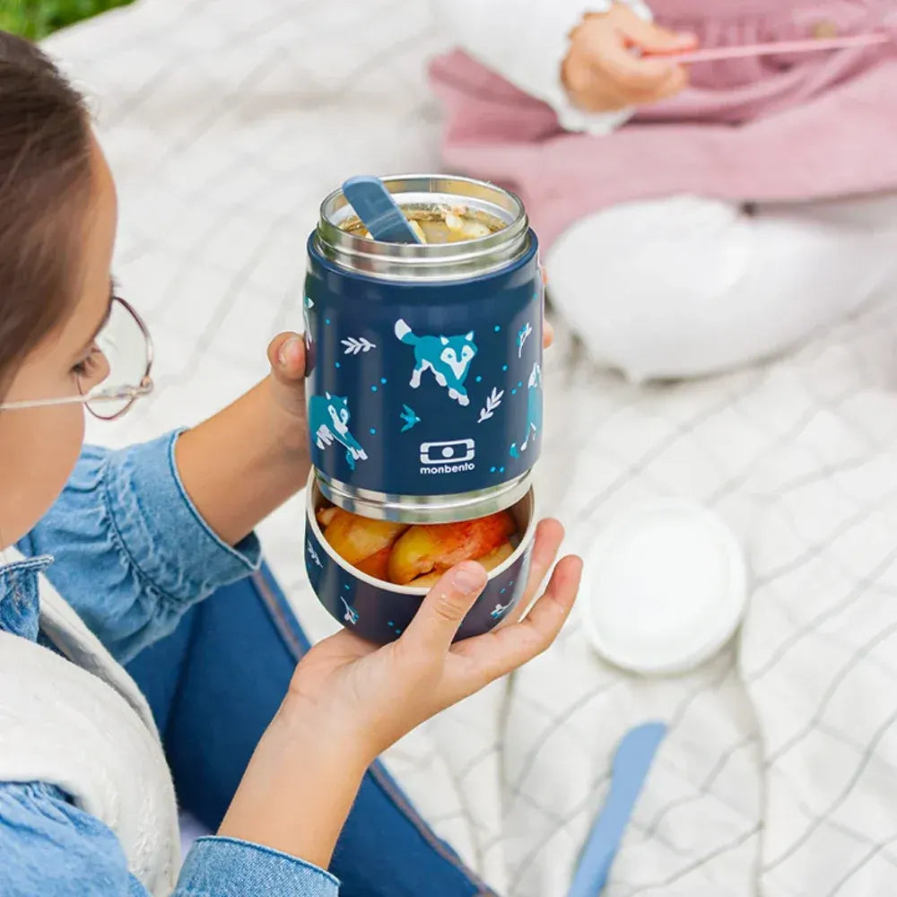 Monbento Handy Kids Insulated Lunch Box with Compartments - Wolf - Image 2