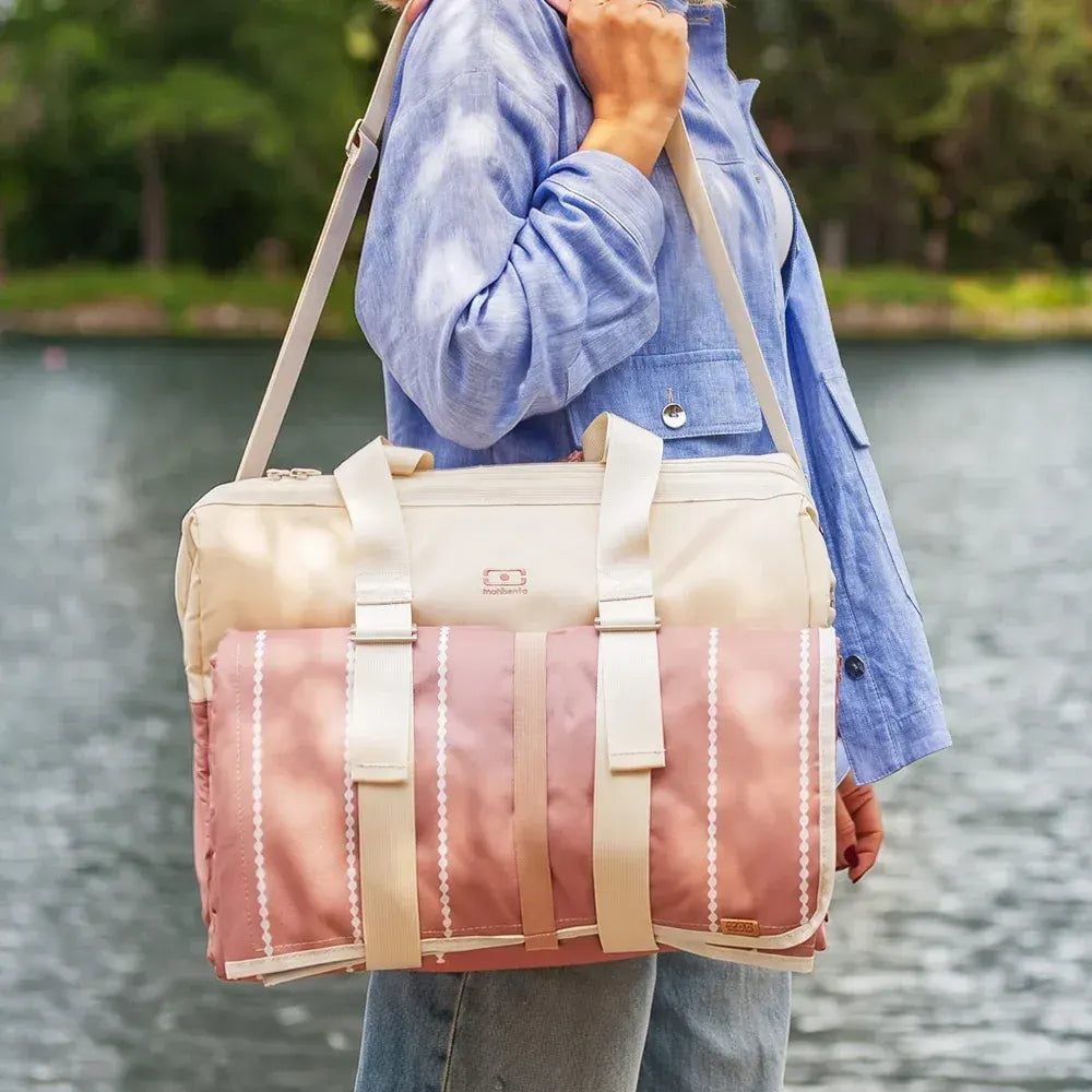 Monbento Waterproof Picnic Blanket for Outdoor Meals - Pink Moka - Image 2