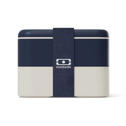 Monbento Flex - The 2 Compartment Lunch Box with Cutlery - Blue Natural