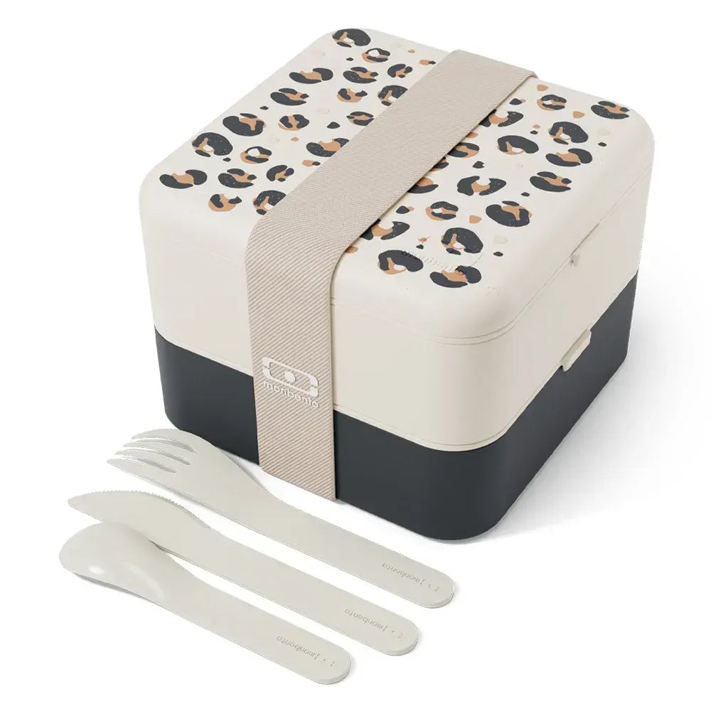 Monbento Flex - The 2 Compartment Lunch Box with Cutlery - Leopard