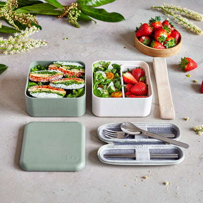 Monbento Mb Square Bento Box - Bi-Colour Green - Image 2