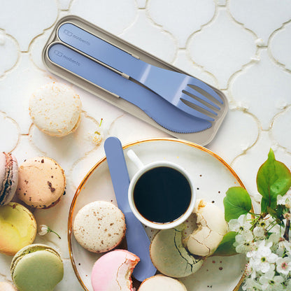Monbento Mb Pocket Plastic Cutlery Set - Colour Blue Infinity - Image 2