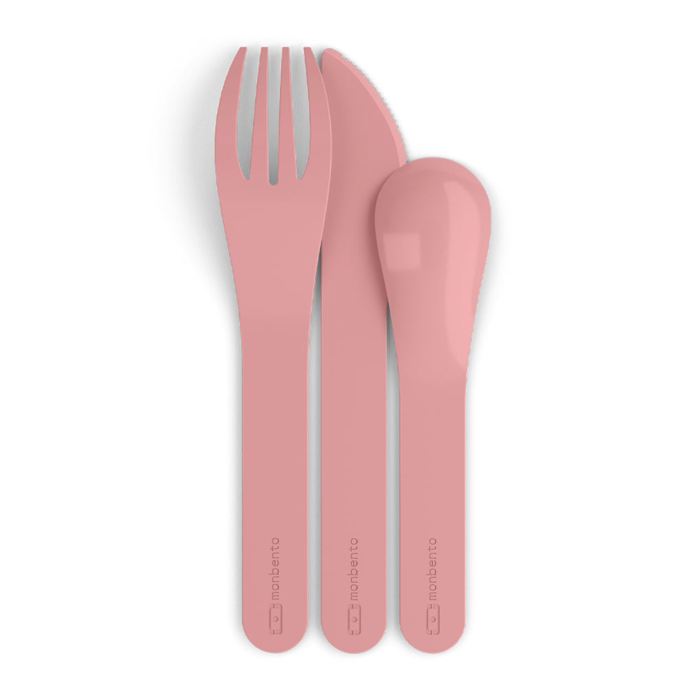Monbento Mb Pocket Plastic Cutlery Set - Colour Pink Blush - Image 5