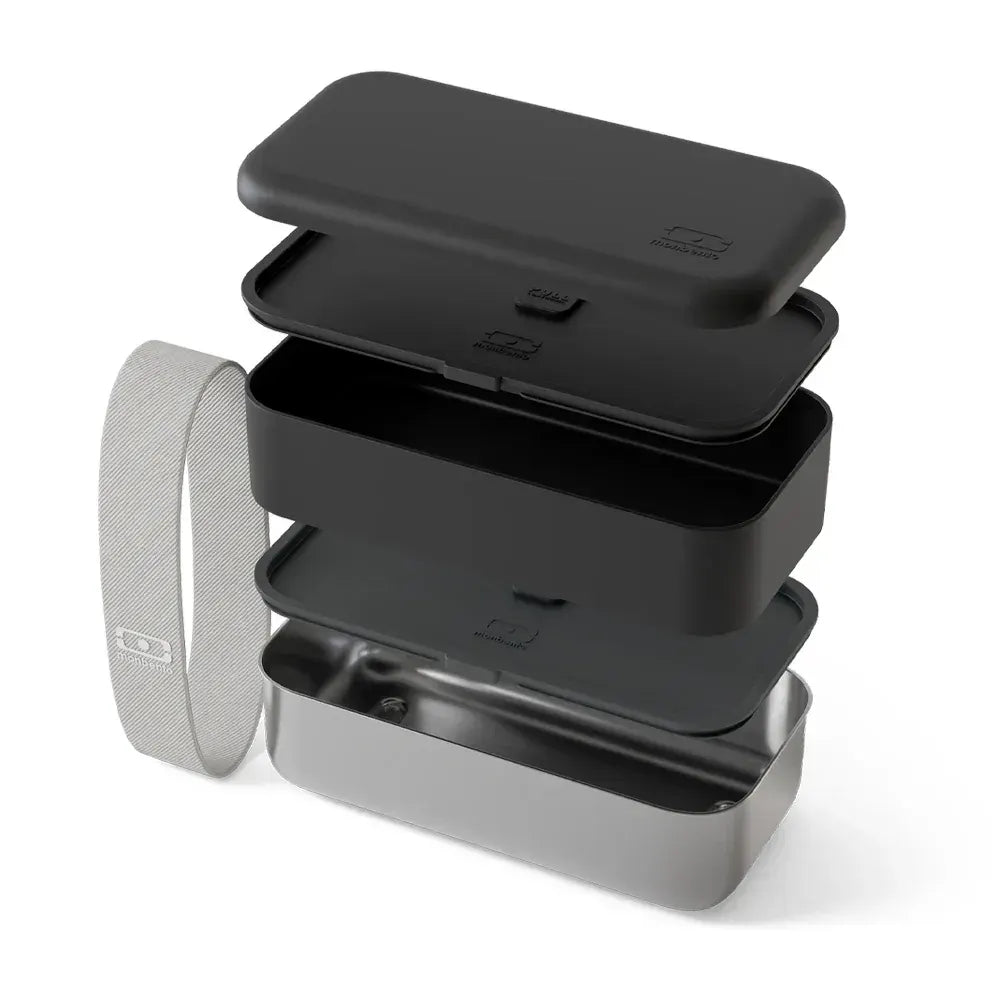 Monbento Mb Sense Original The Two-Tier Metal Food Container Sense Original - Black Oynx - Image 3