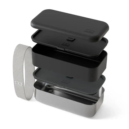 Monbento Mb Sense Original The Two-Tier Metal Food Container Sense Original - Black Oynx - Image 3
