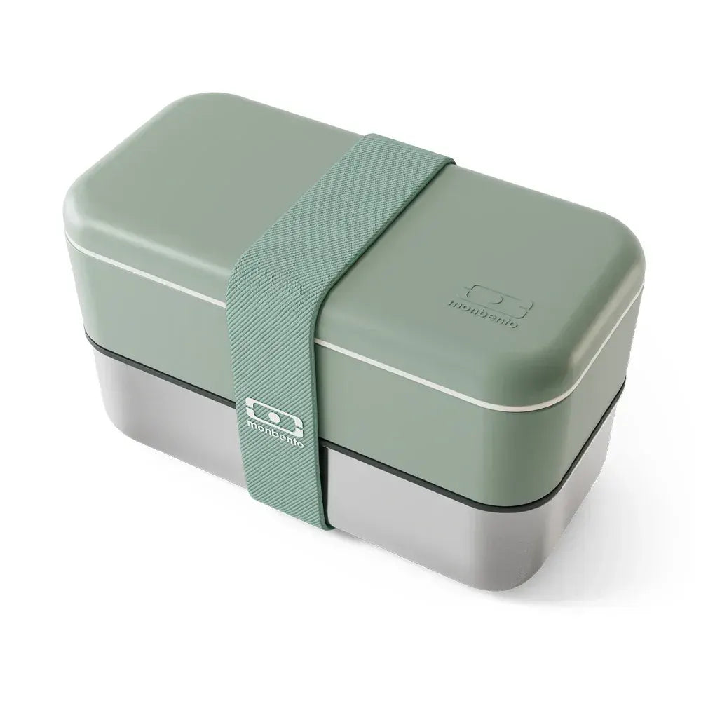 Monbento Mb Sense Original The Two-Tier Metal Food Container Sense Original - Natural Green
