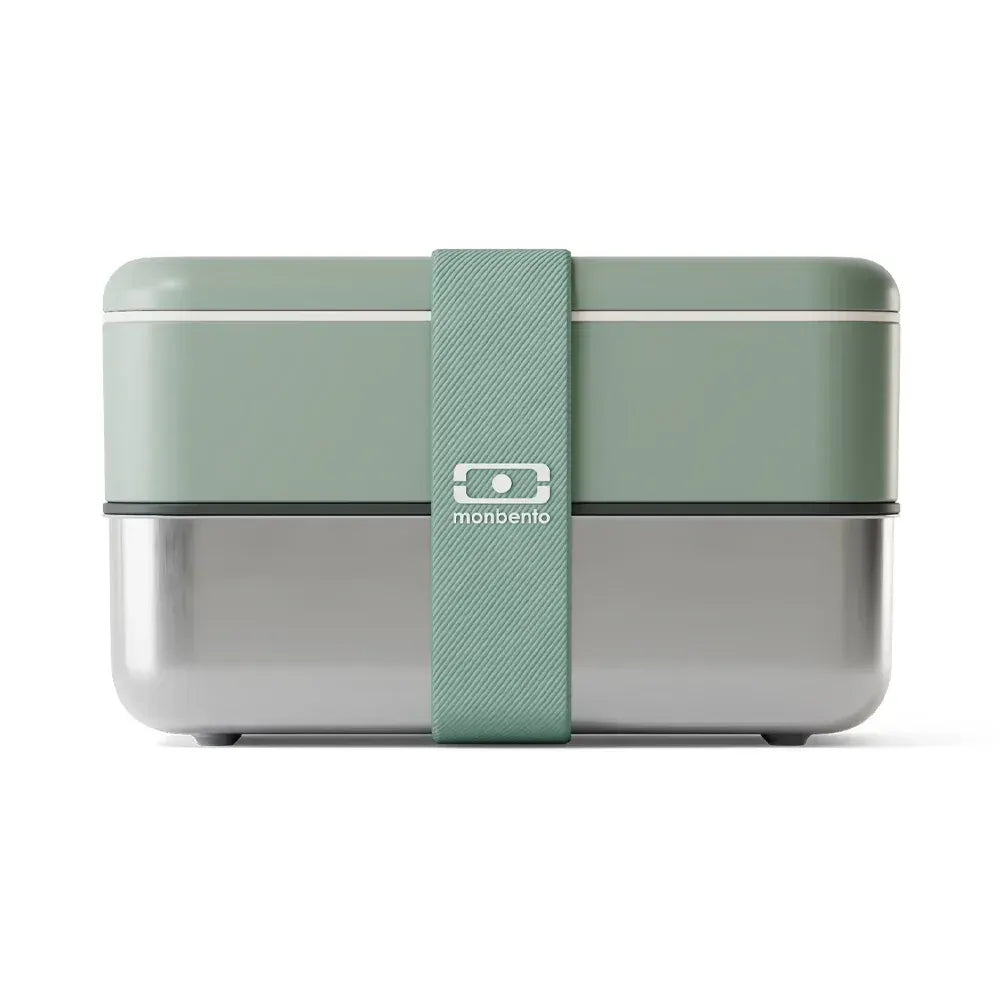 Monbento Mb Sense Original The Two-Tier Metal Food Container Sense Original - Natural Green - Image 4