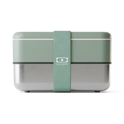 Monbento Mb Sense Original The Two-Tier Metal Food Container Sense Original - Natural Green - Image 4