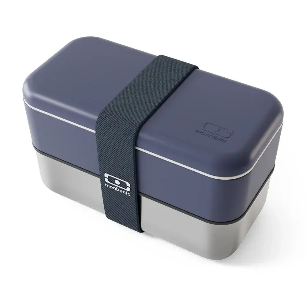 Monbento Mb Sense Original The Two-Tier Metal Food Container Sense Original - Natural Blue