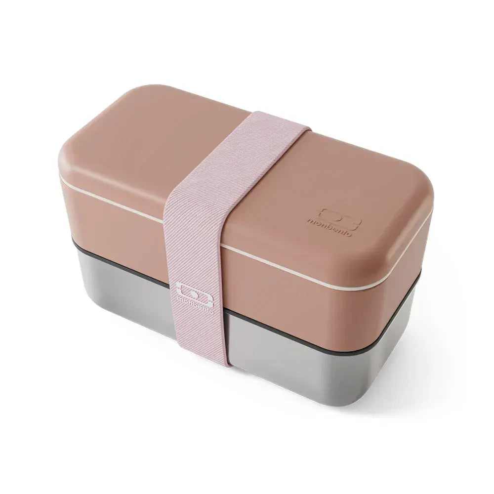 Monbento Mb Sense Original The Two-Tier Metal Food Container Sense Original - Pink Moka