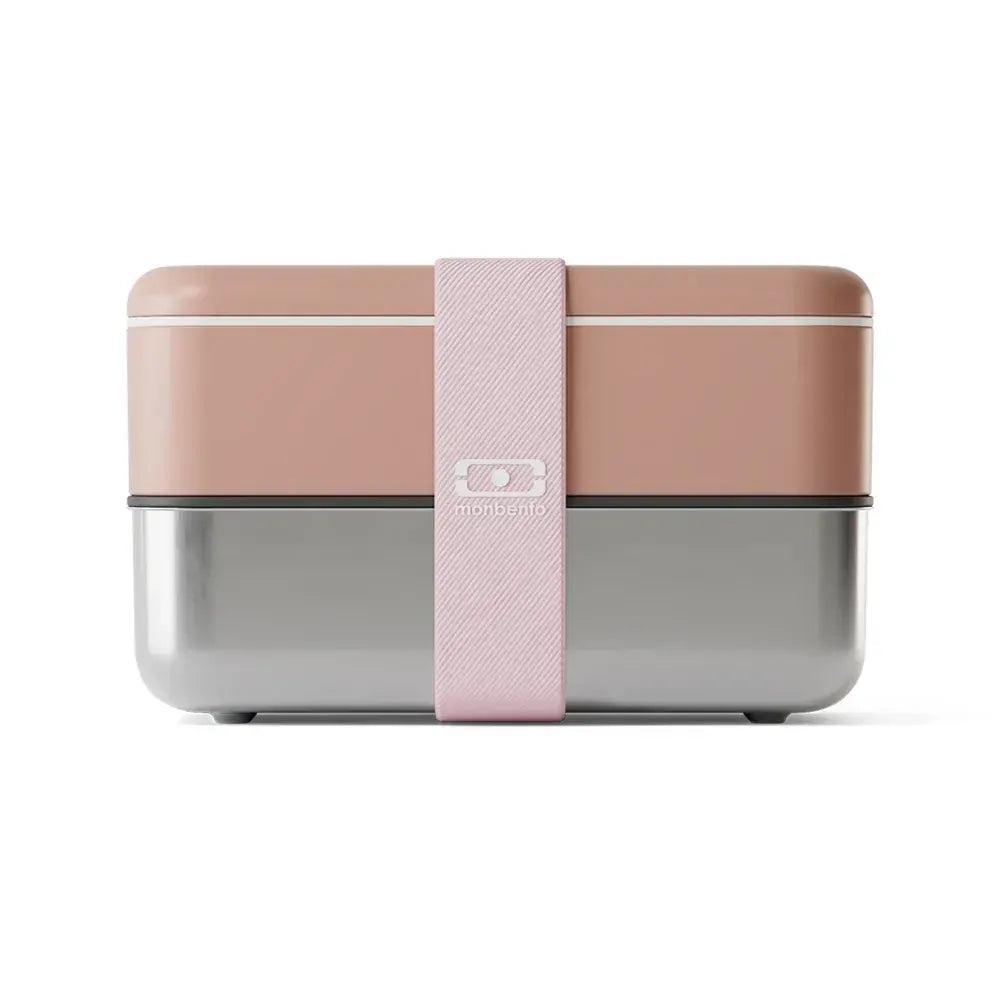 Monbento Mb Sense Original The Two-Tier Metal Food Container Sense Original - Pink Moka - Image 4