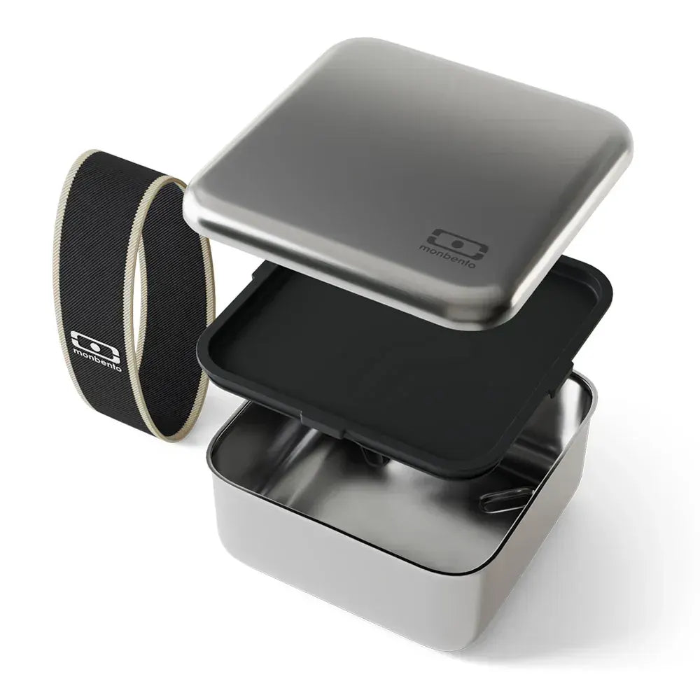Monbento Mb Sense L The microwave-Safe Metal Lunch Box - Black Onyx - Image 3
