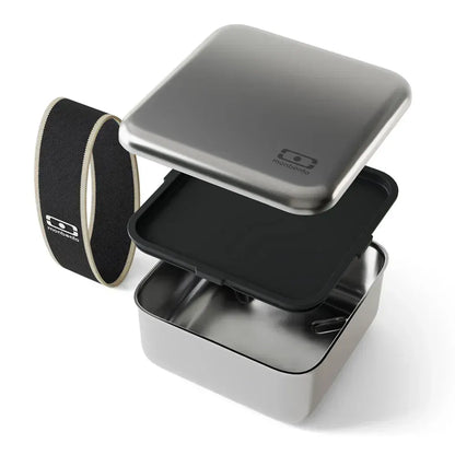Monbento Mb Sense L The microwave-Safe Metal Lunch Box - Black Onyx - Image 3